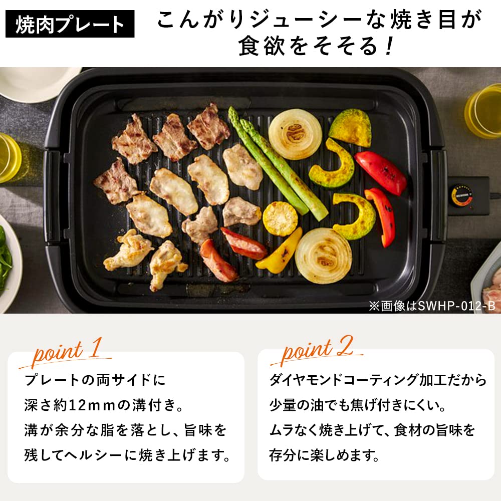 Amazon | アイリスオーヤマ ワイドホットプレート2枚 SWHPK-012-B