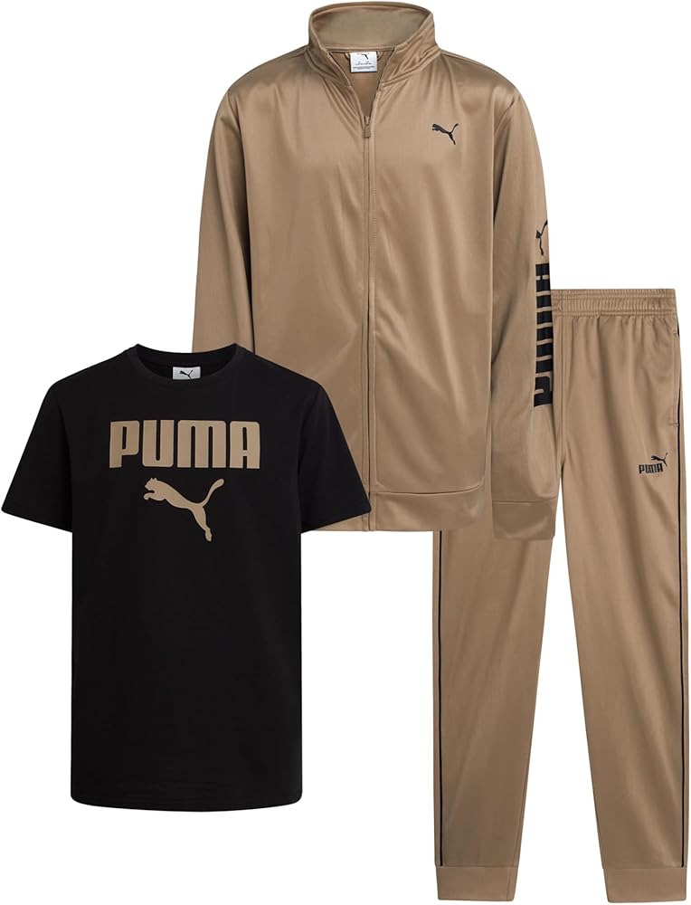 Amazon.com: PUMA Boys Pants Set - 3 Piece Athletic T-Shirt, Zip Up