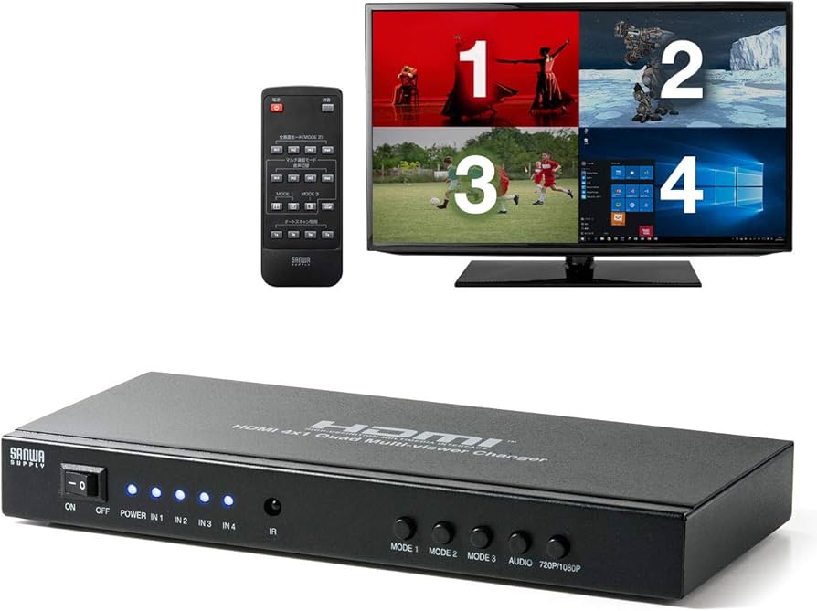 Amazon.co.jp: サンワダイレクト HDMI切替器 画面分割 4分割 4入力1