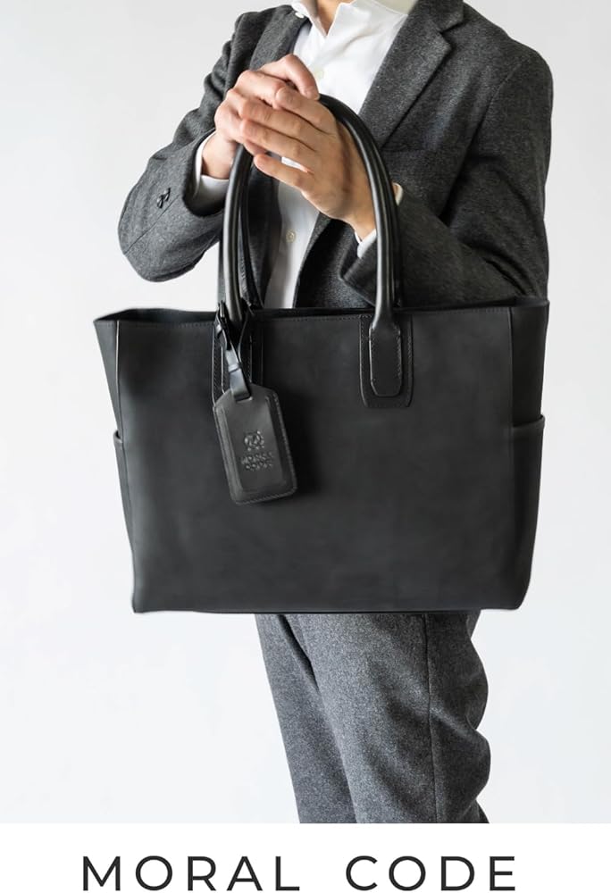 Amazon | [MORAL CODE] レザー トートバッグ CROSBY-II MAT BLACK
