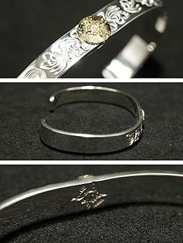 Amazon | [ファーストアローズ] K18付き唐草彫り バングル FIRST