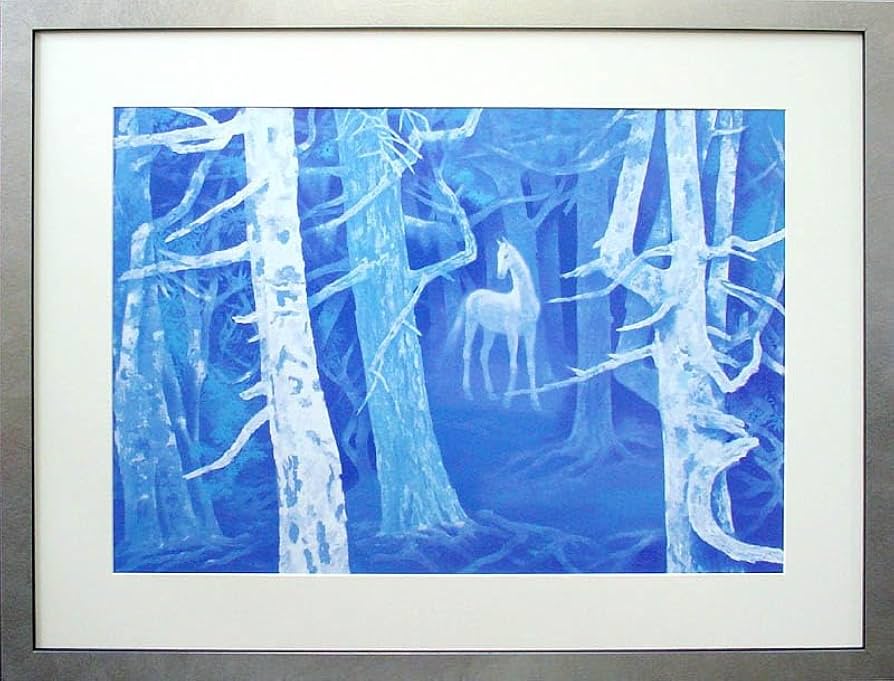 Amazon.co.jp: アートショップ フォームス 東山魁夷「白馬の森」日本画