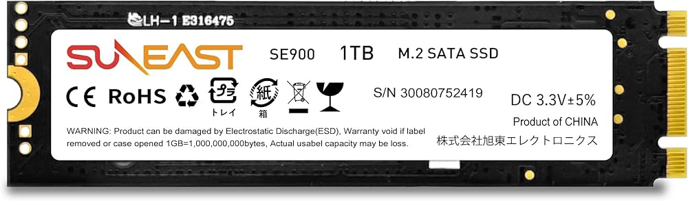 Amazon | SUNEAST 内蔵 SSD 1TB M.2 SATA規格 Type 2280 3D NAND SATA3