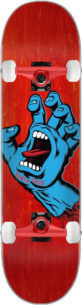 Amazon.com : Santa Cruz Skateboard Assembly Screaming Hand Red 8.0