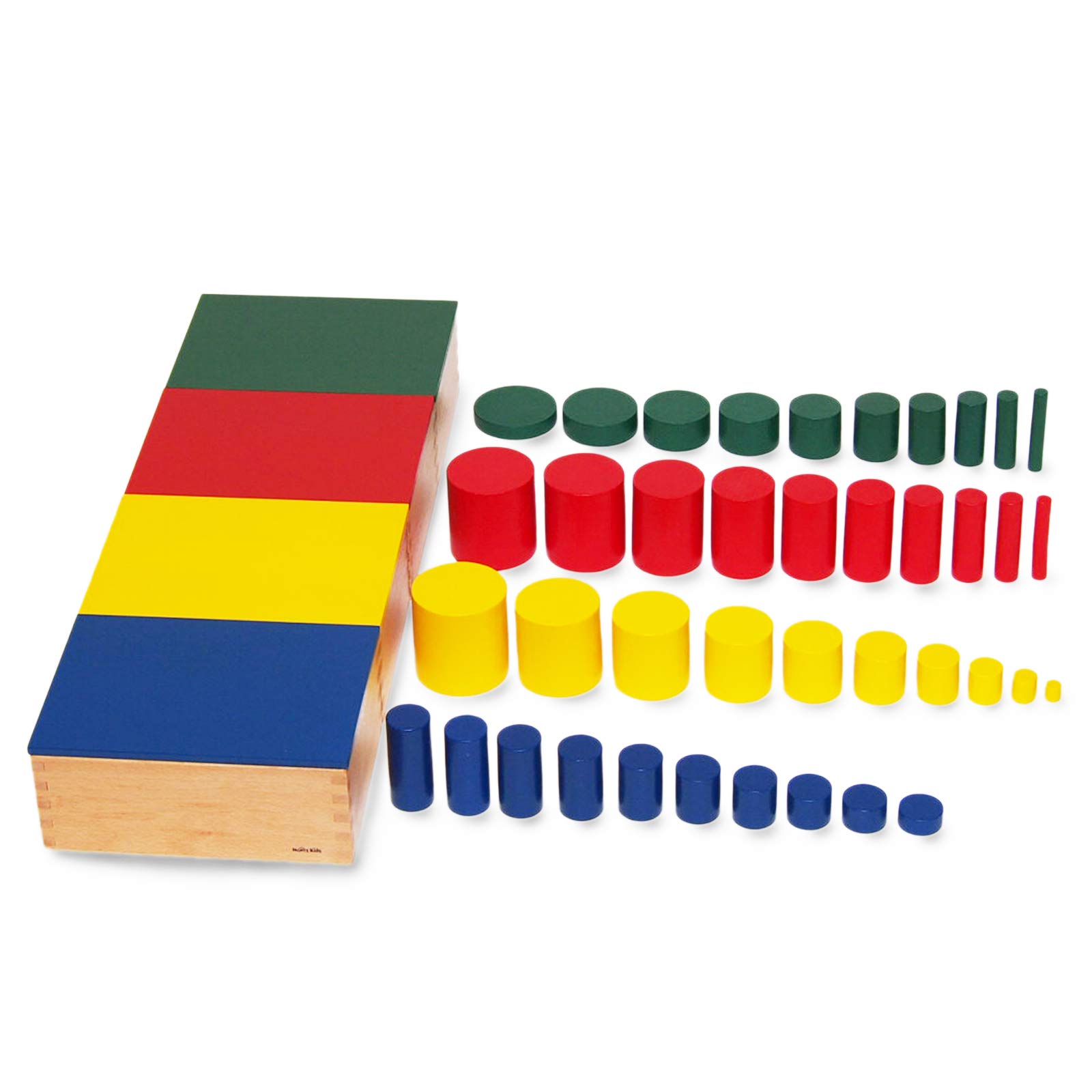 Amazon | 【MONTE Kids】モンテッソーリ教具 - 色つき円柱（4色セット