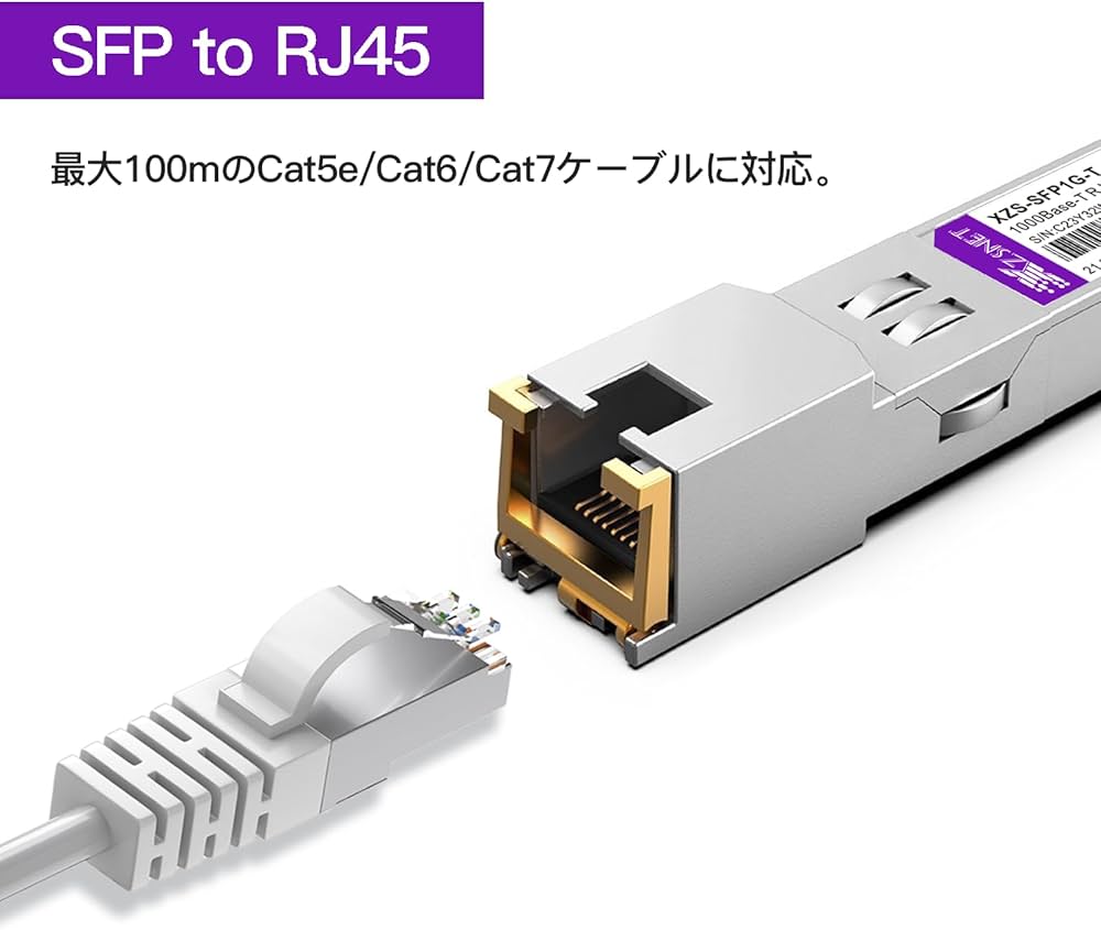 Amazon.co.jp: XZSNET 1000Base-T SFP RJ45 モジュール, 1.25Gb 光
