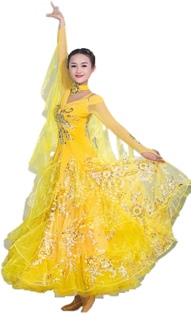 Amazon.co.jp: GRATTY 社交ダンスドレス 社交ダンス 衣装 モダンドレス