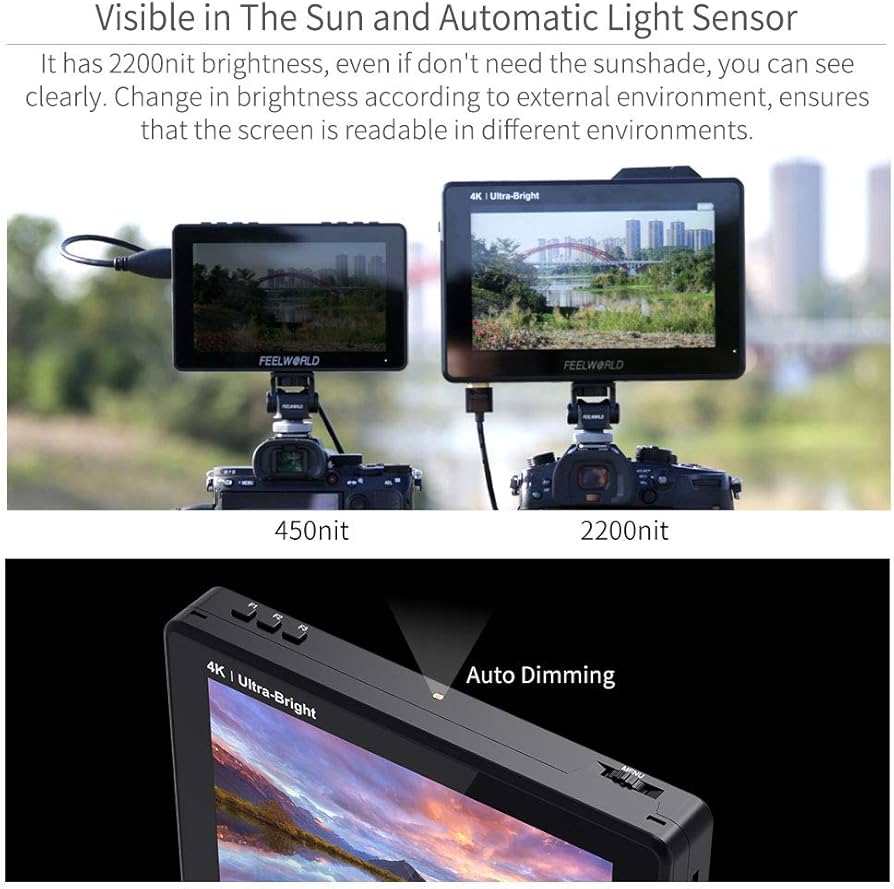 Amazon.com : FEELWORLD LUT7 PRO 7 Inch Ultra Bright 2200nits DSLR