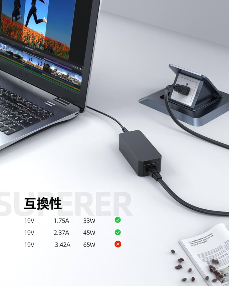 Amazon.co.jp: 19V 2.37A 45W 東芝対応 dynabook b45 b65 acアダプター