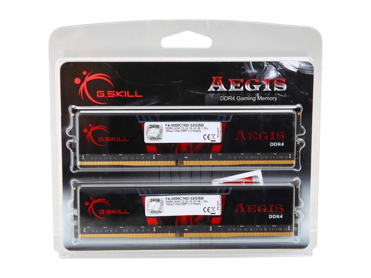 G.SKILL AEGIS Series DDR4 RAM (XMP) 32GB (2x16GB) 3000MT/s CL16-18