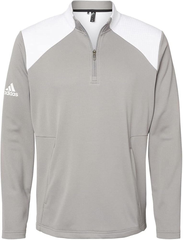 Amazon.com: Adidas Textured Mixed Media Quarter-Zip Pullover With