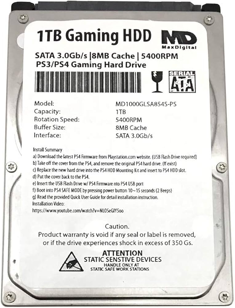 Amazon.com: MaxDigitalData (MD1000GLSA854-PS) 1TB 5400RPM 8MB