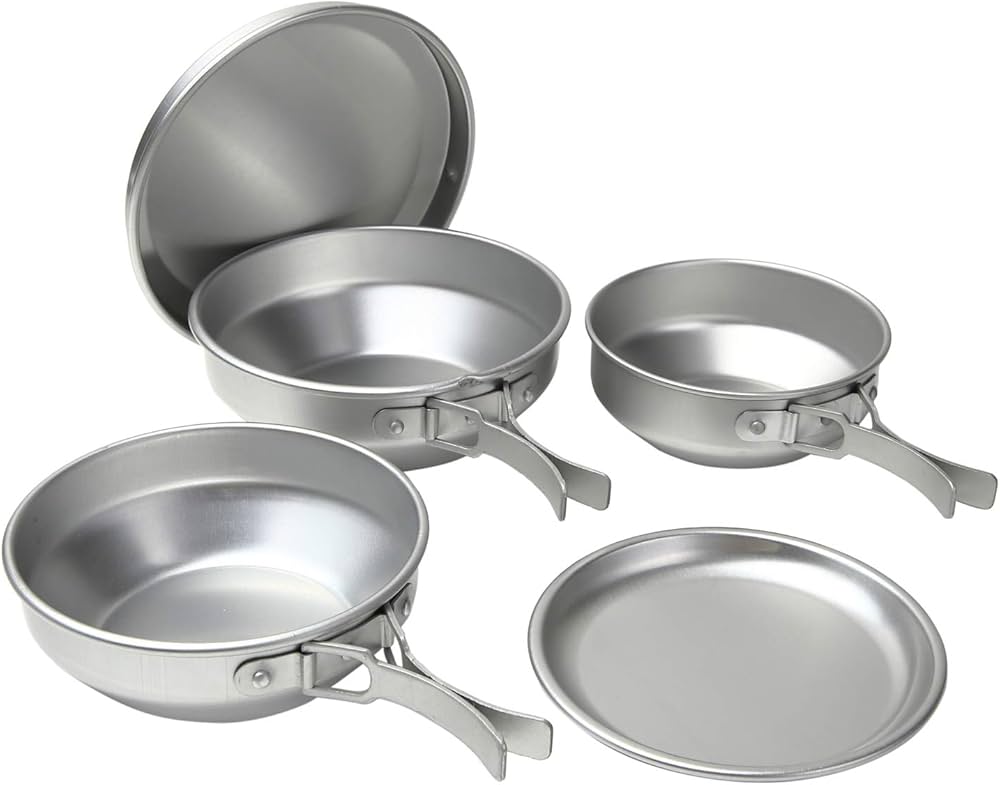 Amazon | 日本製 アルミ キャンプ5点セット［アルミ食器 コッヘル 食器