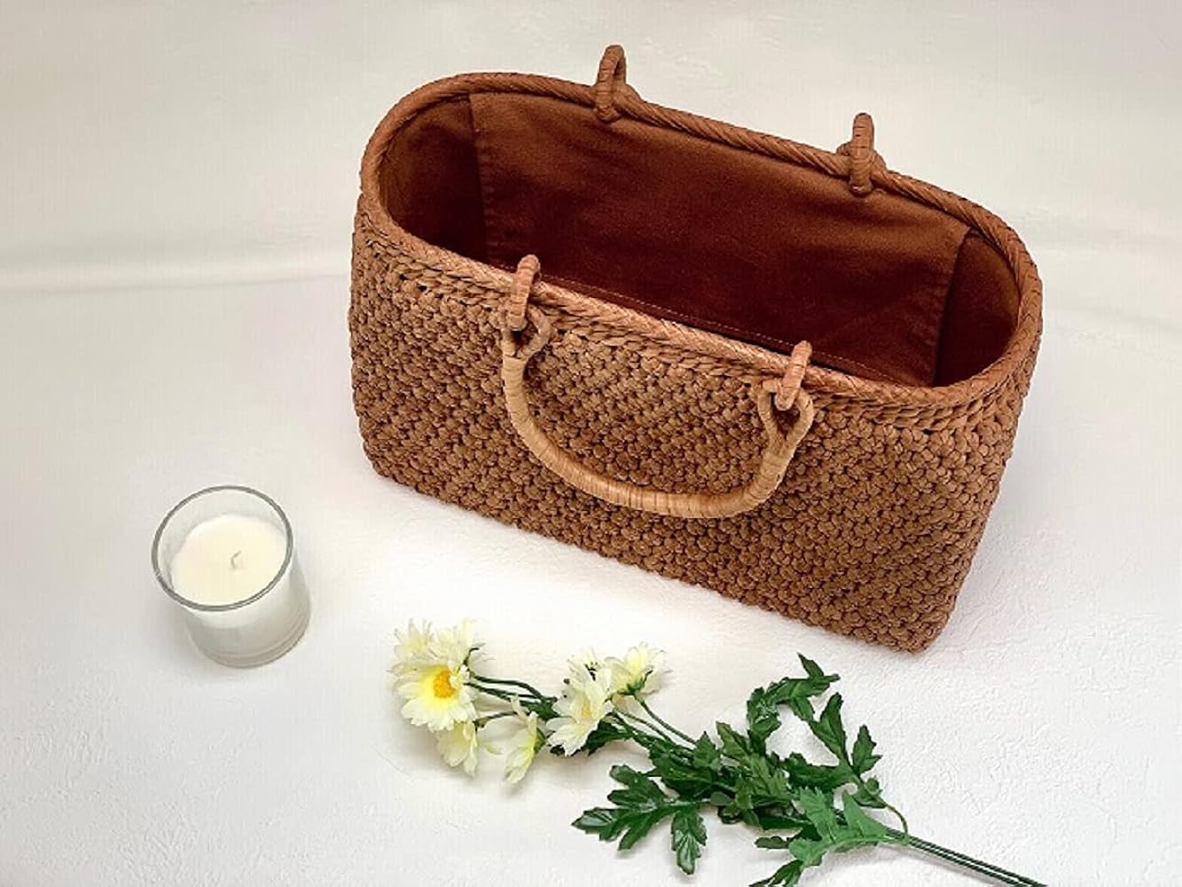 Amazon | [山葡萄] かごバッグ 【3mm 蔓/花編み/定番型/内布付き