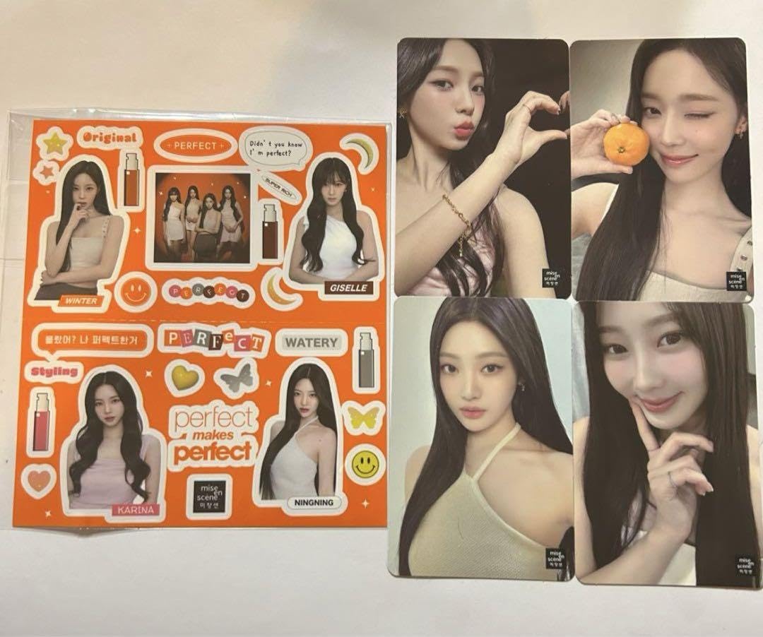 Amazon.co.jp: aespaエスパ サイン入りトレカ4枚 ステッカーセット