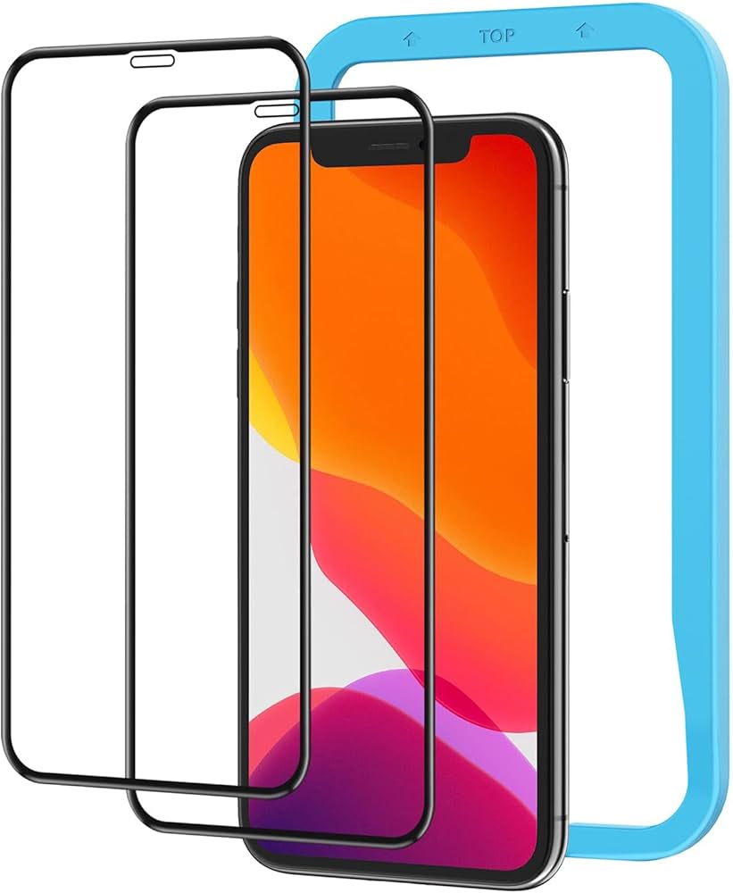 Amazon | NIMASO iPhone 11 / XR用 ガラスフィルム 2枚セット ガイド枠