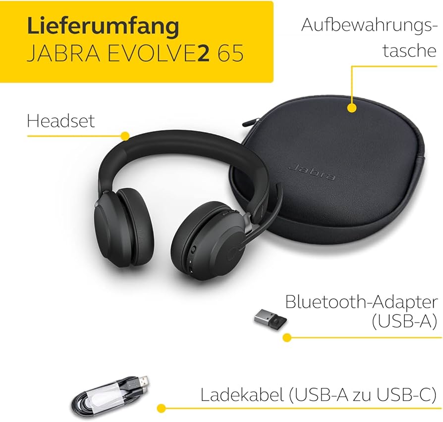Amazon.com: Jabra Evolve2 65 Headset MS Stereo Black : Electronics