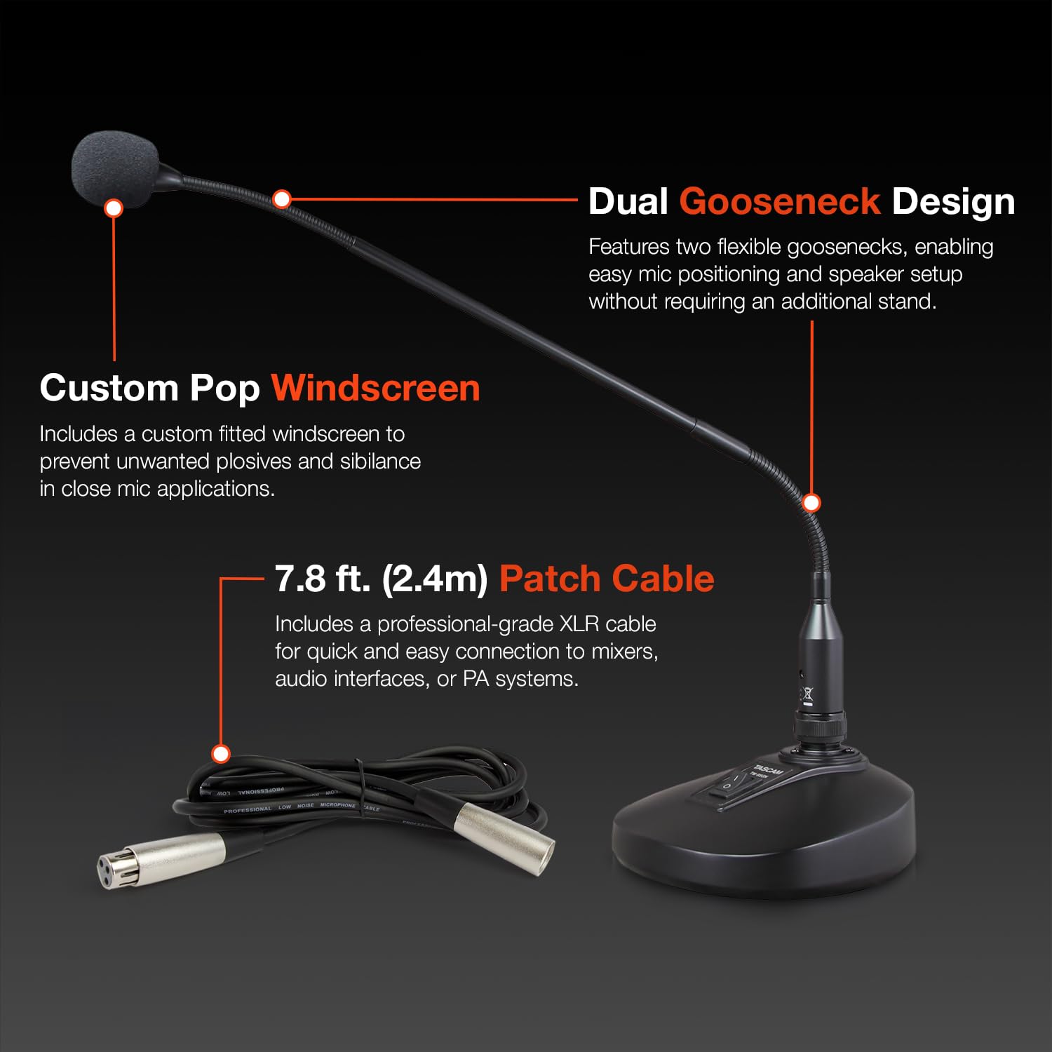 Amazon.co.jp: Tascam TM-95GN デスクトップ グースネック