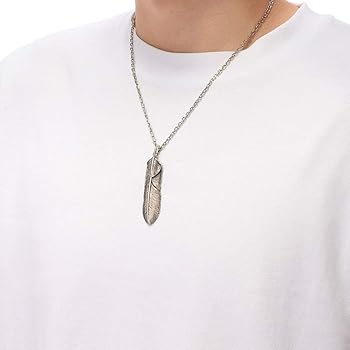 Amazon | [SAAD] サード ハート付 フェザー(左向き) シルバー925