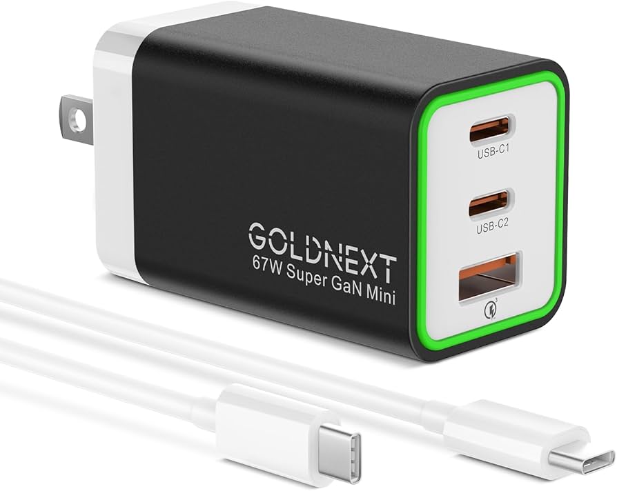 Amazon | GOLDNEXT 67W 急速充電器 3ポート USB-C*2&USB-A*1 高速 3口