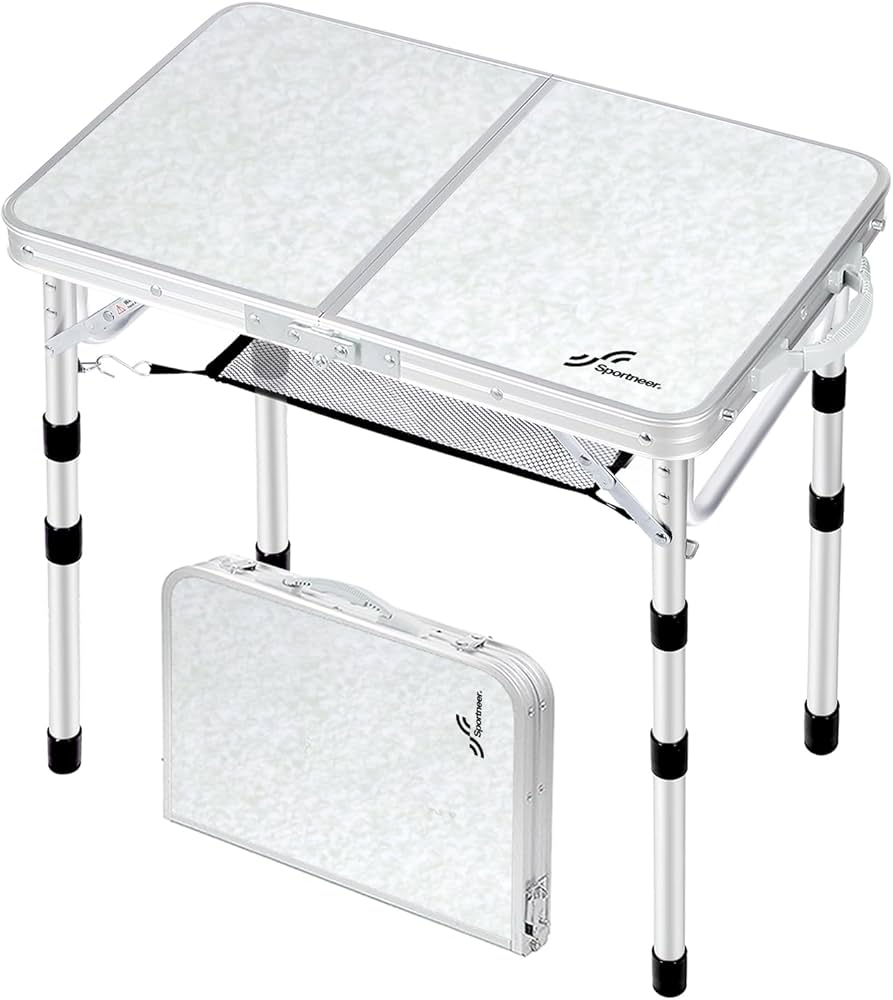 Amazon.com : Sportneer Camping Table: Adjustable Height Small