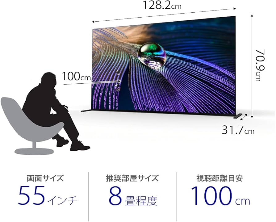 Amazon | ソニー 55V型 4K 有機EL テレビ ブラビア XRJ-55A90J OLED