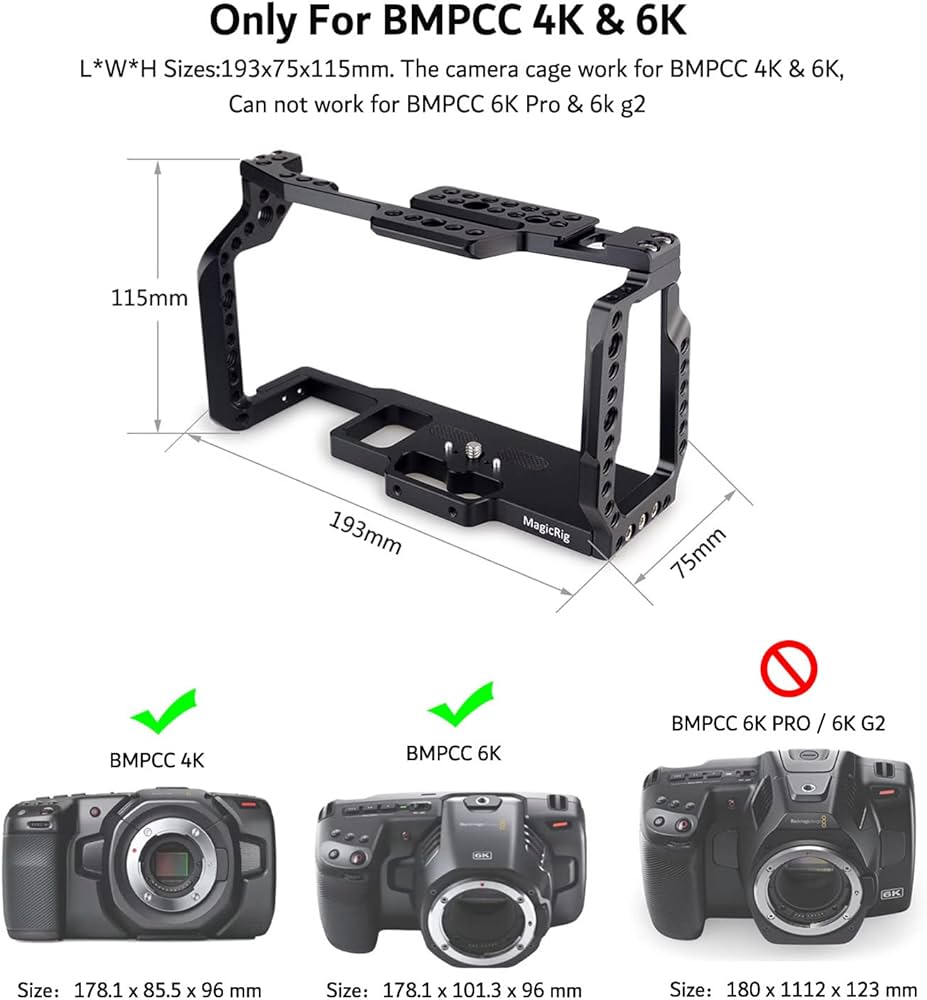 Amazon.co.jp: MagicRig BMPCC 4K & 6K フルケージ NATOトップハンドル