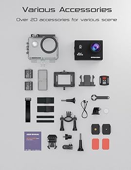 Amazon | Apexcam アクションカメラ 4K 2000万画素 WiFi搭載 40M防水