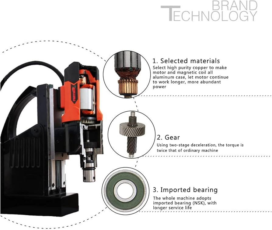 Amazon.co.jp: マグネットドリル800W産業磁気電動磁気ベースドリル速度