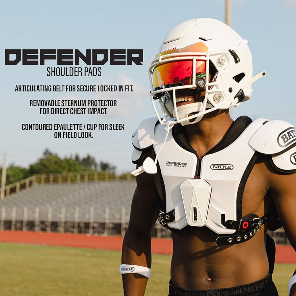 Battle Sports Defender Football Shoulder Pads – The Lightest, Most