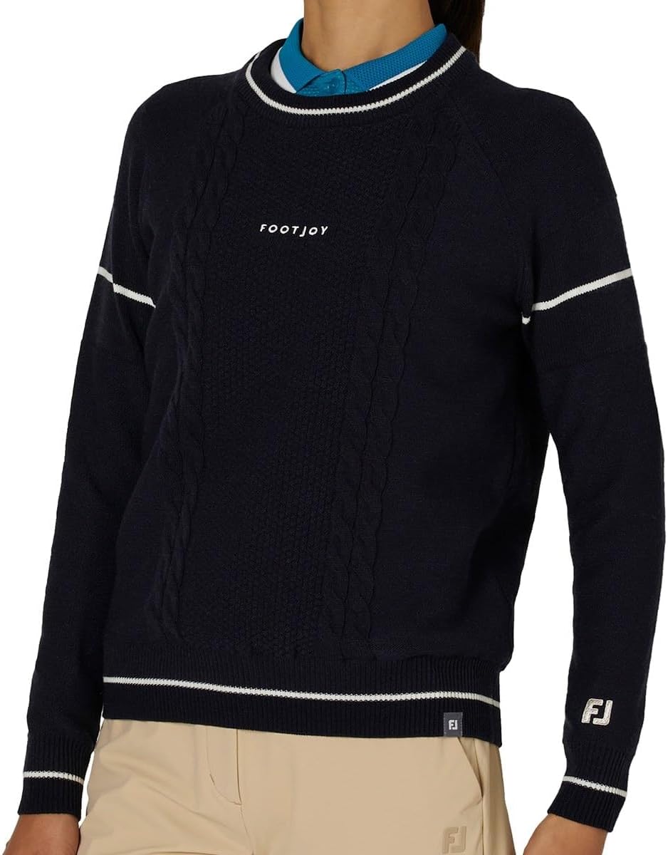 Amazon | [フットジョイ] セーター ケーブル柄 防風裏地付き 長袖