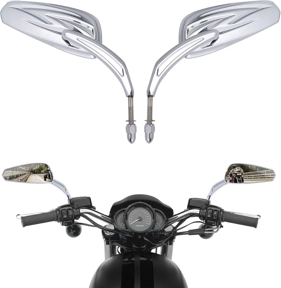 Amazon | SLMOTO 8mm 先細トライバル リアビュー バックミラー