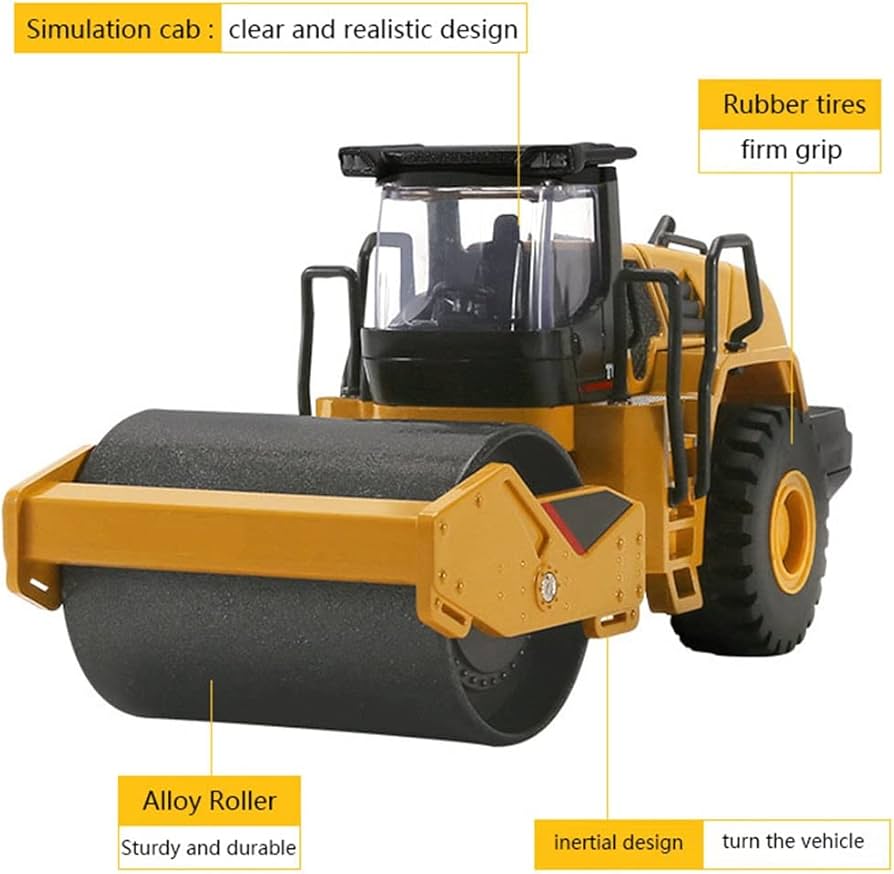 Amazon.co.jp: LANGZDHE ロードローラー合金ローラーモデル、1：50