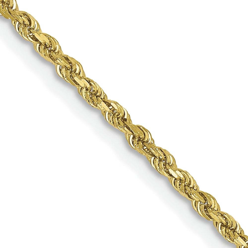Amazon.com: 10K Gold 2mm Diamond Cut Rope Chain 22