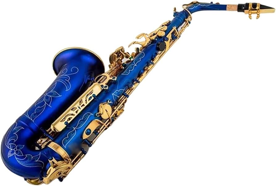 Amazon | Eb アルトサックスユニークなマットブラックブルー表面 E