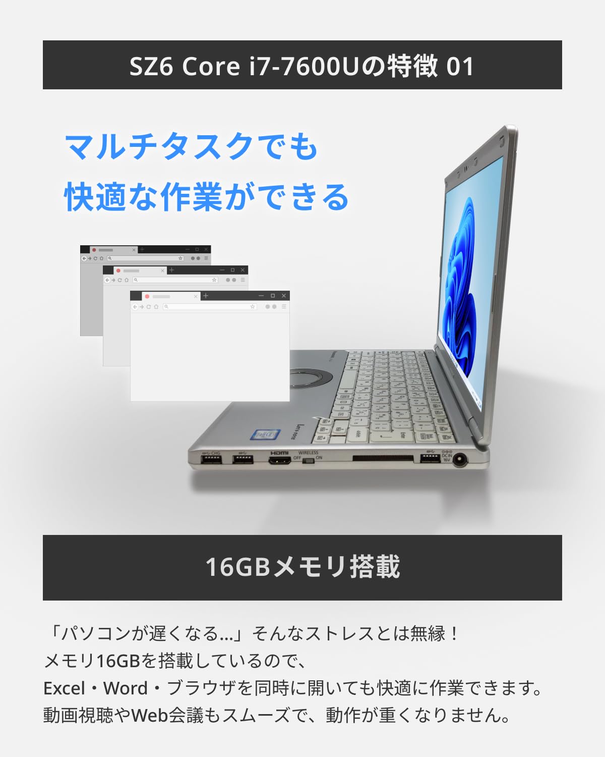Amazon.co.jp: 【爆速メモリ16GB】 レッツノート 中古 win11pro Let's