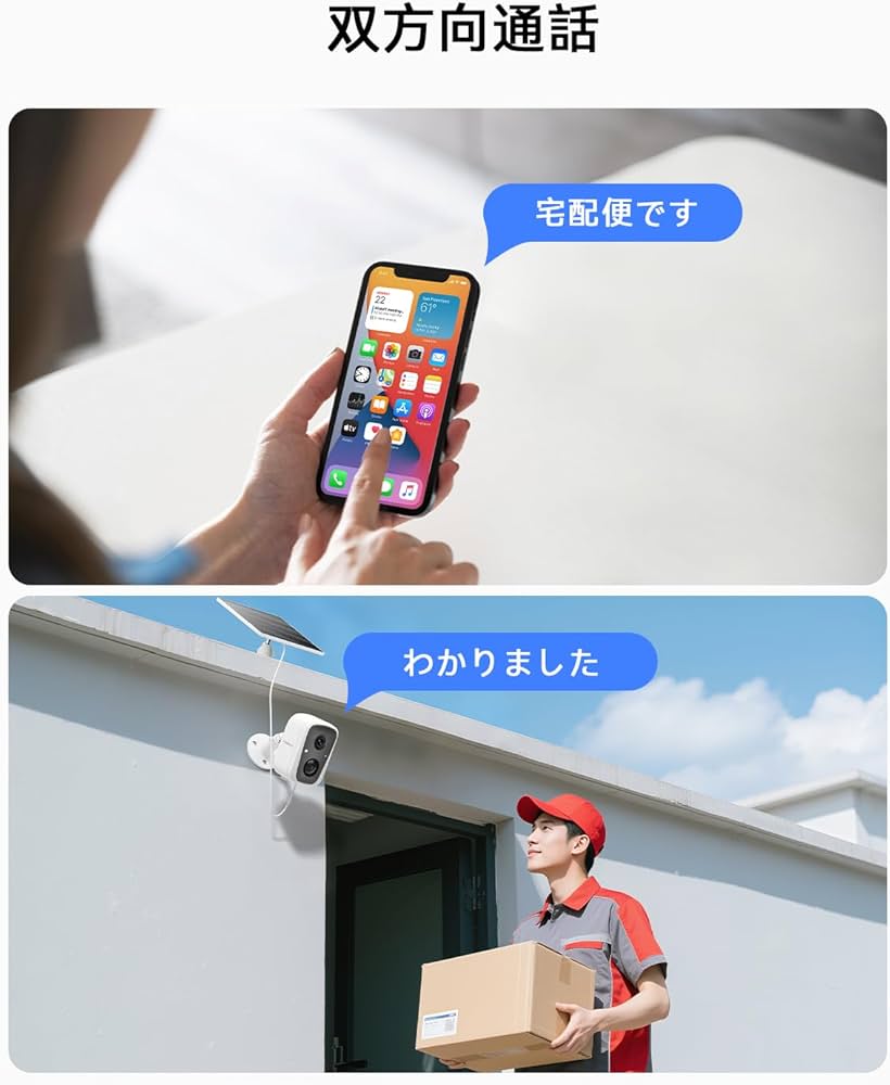 Amazon.co.jp: VORGUT 防犯カメラ 屋外 ソーラー 400万画素 防犯カメラ