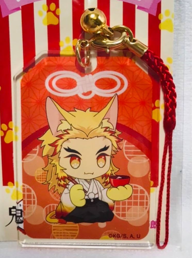 Amazon.co.jp: 希少 鬼滅 お守り風 猫耳アクリルチャーム 煉獄杏寿郎