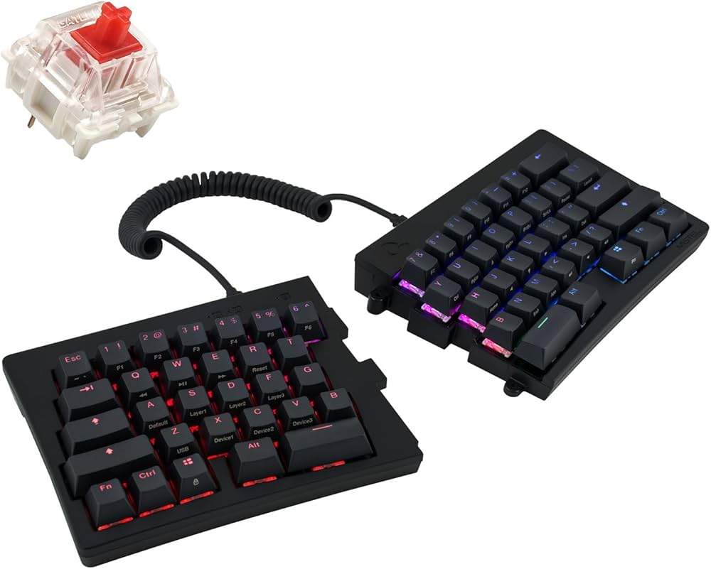 Amazon | BAROCCOMiSTEL MD600 Alpha (英語配列/赤) 分離型 キーボード