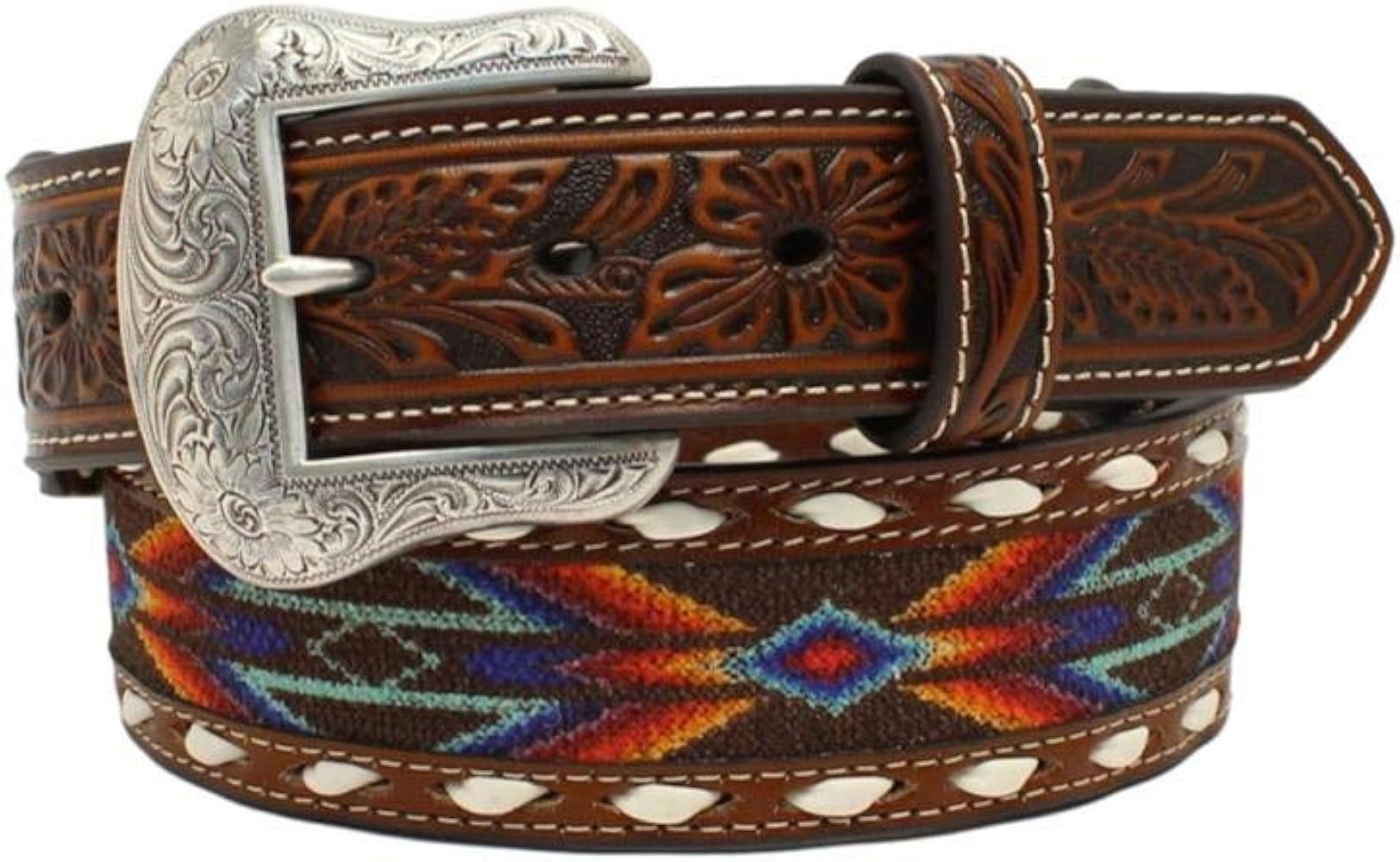 Amazon.com: Nocona Men's Boot Barn Buck Laced Ribbon Inlay Western