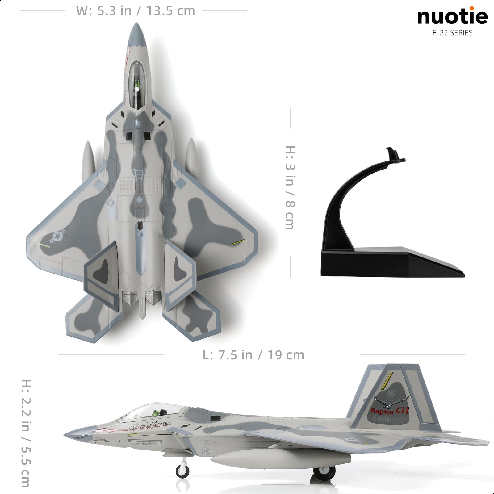 Amazon.co.jp: NUOTIE 1/100 F-22 ラプター ジェット戦闘機モデル