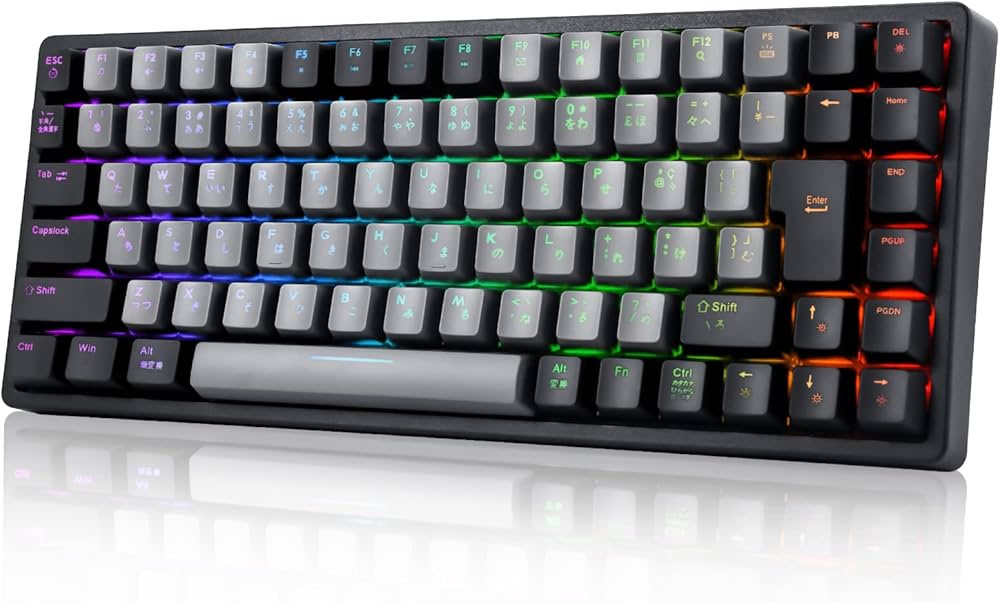 Amazon | 「日本語配列」HUO JI ゲーミングキーボード85キー 赤軸を
