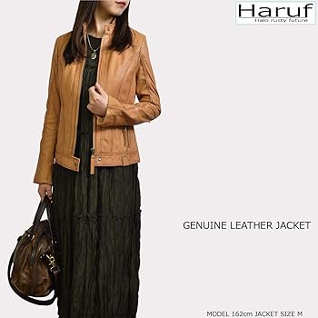 Amazon | [ハルフ] 本革ラムレザー ライダースジャケット レザー