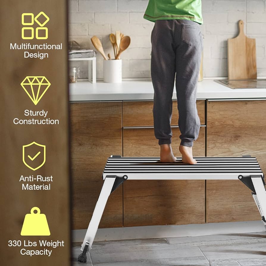 Giantex Aluminum Platform Non-Slip Folding Work Bench Drywall