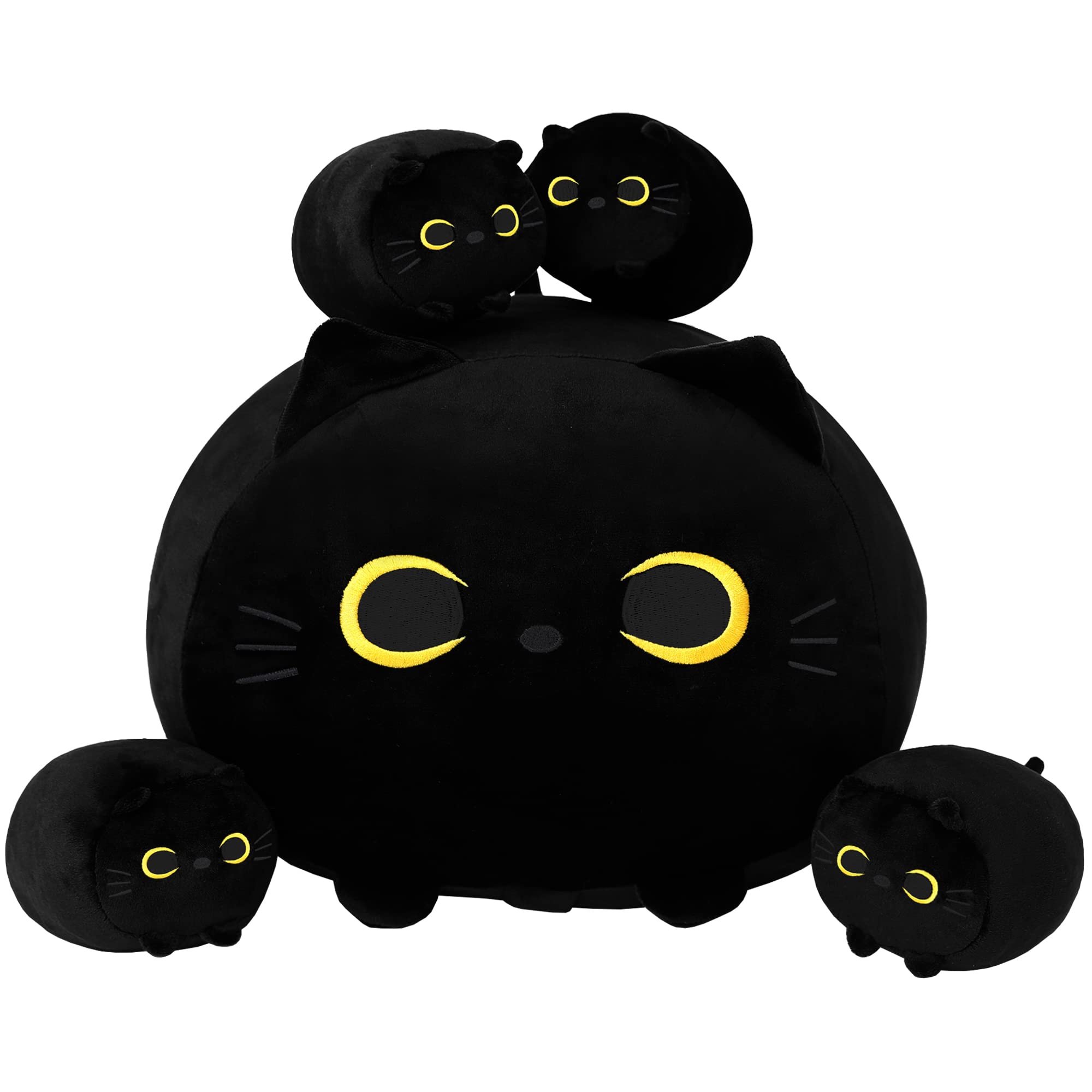 Amazon.co.jp: SQEQE 黒猫ぬいぐるみ 黒猫ぬいぐるみ 4匹のかわいい