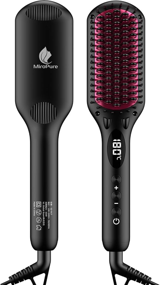Amazon | MiroPure ストレートブラシ ヘアアイロン ヒートブラシ