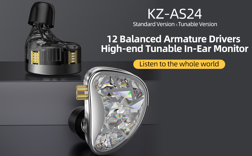 Amazon.com: KZ AS24 in-Ear Monitors HiFi Earphone Wired,12BA