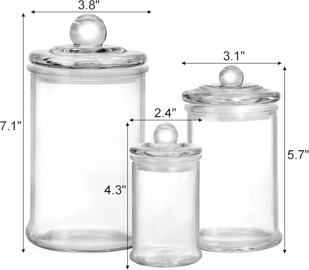 Amazon｜Suwimut ガラス製薬瓶3個セット 蓋付き バスルーム