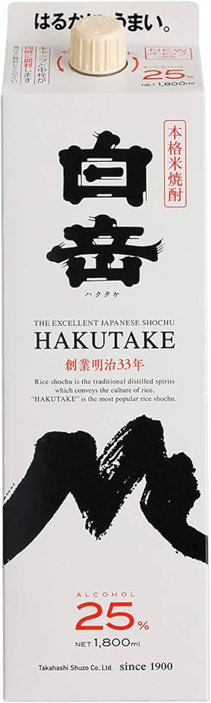 Amazon.co.jp: 高橋酒造 白岳 パック [ 米焼酎 25度 熊本県 1800ml