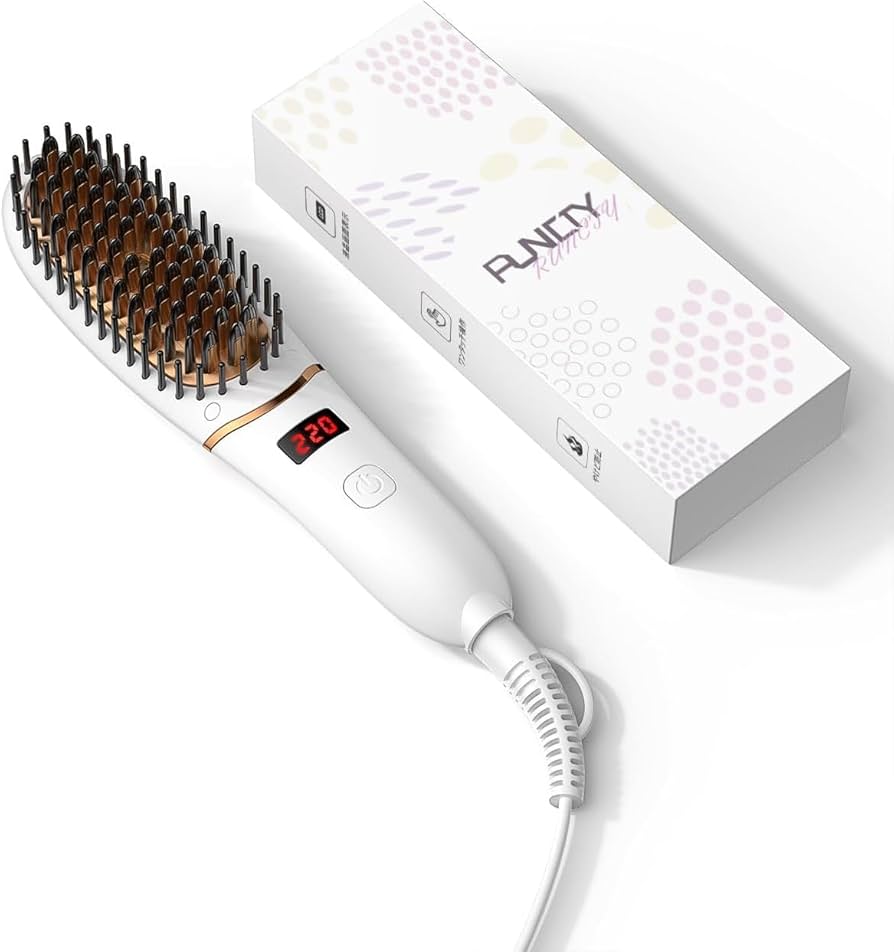 Amazon.co.jp: RUNCTY ヒートブラシ ブラシ型ヘアアイロン 5000万